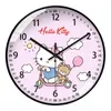Reloj de pared para sala de estar, dormitorio, niños, reloj rosa de Hello Kitty, reloj de dibujos animados silencioso, Kitty lindo, reloj de cuarzo para mujer