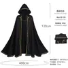 Capa con Capucha de Halloween Medieval con Ribete Dorado Unisex Capa de Mago Disfraz de Escenario Cosplay Performance