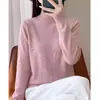 Top de punto transfronterizo para mujer Otoño Invierno con cuello semi alto Nuevo estilo Pedrería Hotfix Capa base para mujer Coreano de alta gama
