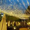 Luces de Tira de Hielo Luces de Cortina Luces de Cadena LED Impermeables para Exteriores Faroles Luces Decorativas para Centros Comerciales Luz de Tira de Hielo de Bajo Voltaje Cadena de Luces de Ambiente