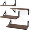 Estante de Pared Estilo Americano, Estante Recto de Madera Maciza, Estante Flotante de Madera para Pared, Estante para Guardar Toallas