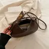 Bolso Satchel de Moda Retro Forma de Media Luna para Mujer Invierno 2024 Nuevo Patrón Tejido Versátil Bolso de Hombro Lujo Accesible Casual Bolso Cruzado