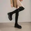 Botas compridas conversíveis de duas vias com sola grossa, projetadas para fazer as pernas parecerem mais longas, para mulheres, nova coleção outono/inverno 2026, salto grosso, botas de montaria acima do joelho