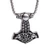 Amuleto Viking Nórdico da moda martelo de Thor cabra pingente sólido de aço inoxidável masculino