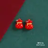 Mini Carrillón de Viento de Papá Noel Regalo Árbol de Navidad Reno Pegamento Cremoso Materiales para Manualidades DIY Accesorios de Resina