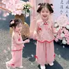 Conjunto de Verano 2026 para Niñas Nuevo Elegante Estilo Chino Hanfu de Verano para Bebés, Conjunto Tradicional Chino de Dos Piezas