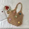 Bolso de punto rojo estilo coreano para salidas festivas, bolso de hombro de punto casual para la playa del verano 2026