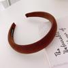 Diadema gruesa estilo Maillard con esponja, ala ancha, pasador para cabello de techo alto, diadema suave tipo cera para champú, versátil para presionar el cabello, moño para cabello de niña