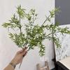 Mango de planta artificial manojo hojas de sauce boda hogar arreglo floral decoración bambú panda flor falsa hojas falsas maceta planta verde