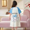 Pijama de Verano Fino para Niñas, Shorts de Manga Corta, Ropa de Casa para Niños, Ropa de Dormir Transpirable para Niñas Tallas Medianas y Grandes, Camisón