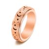 Suministro transfronterizo estrella hueca Luna anillo de acero inoxidable giratorio mate simple alivio de presión joyería para mujer