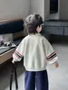 Q164 Sudadera de Manga Larga para Niño Primavera y Otoño Nueva Ropa de Otoño para Niños Camisa POLO Deportiva Estilo Coreano para Niño Top Fresco y Guapo
