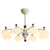 Candelabro Vintage Estilo Crema para Sala de Estar, Luz Principal, Lámpara de Vestíbulo Atmosférica Retro Francesa de Gama Alta, Luz Floral de Gama Alta para Dormitorio