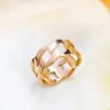 Cadena Cubana de Acero de Titanio Anillo Simple Hueco Versión Ancha Europea y Americana Transfronteriza Amazon Anillo Versátil Personalizado Suministro de Comercio Electrónico
