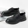 Zapatos de cuero para hombre, estilo británico, business casual, zapatos Derby formales, suela gruesa, que aumentan la altura, zapatos de boda para el novio - 2851