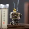 Quemador de Incienso Creativo Sanxingdui Pequeño para Interiores Nube Auspiciosa Quemador de Incienso para Riqueza y Prosperidad Mini Hueco Quemador de Aromaterapia Adorno Quemador de Incienso