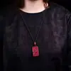 Colgante de Fortuna de Cinabrio Crudo, Arena Dorada Púrpura, Estilo para Hombres y Mujeres, Amuleto de la Suerte para el Año de Nacimiento, Venta al por Mayor de Collares Colgantes