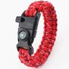 Pulsera de Supervivencia Multifuncional para Exterior Paracord de 7 Núcleos Trenzado Pedernal Guía Pulsera Salvavidas Silbato de Supervivencia