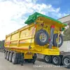Fabricante Suministra y Vende Volquetes de Ingeniería de 4 Ejes, Semirremolques Volquete de Volteo Trasero para Transporte de Granos y Semirremolques de Volteo Trasero con Lona