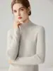 Suéter de tricô de alta qualidade para mulheres, outono/inverno 2026, com gola semi-alta, design canelado, corte justo e estilo versátil como peça de base.