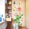 Sofá da Sala de Estar Adesivos de Parede para Fundo de TV Quarto Estudo Papel de Parede Decorativo Adesivos Adesivos de Parede Flor de Lótus Nus