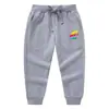 Pantalones largos con cordones en los tobillos para niños, estilo coreano, primavera y otoño, ropa exterior para bebés, pantalones deportivos casuales de algodón de felpa neutra