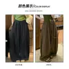 Calça de outono estilo coreano retrô xadrez pequeno perna larga 2026 design solto com cordão cobre o quadril emagrecimento caimento calça casual