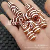 Ágata Roja y Blanca Cuentas Dzi de Dos Ojos Jade Cuentas Sueltas Calcedonia Cuentas de Barril Cera de Abeja Accesorios de Joyería Cuentas