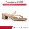 Processamento e personalização de sandálias de pele de cabra novas europeias e americanas, saltos médios, saltos grossos, sandálias da moda estilo fada, fabricantes OEM