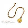 Collar brújula de mortero valiente en oro antiguo y oro del mismo estilo de Wei Xue, cadena de clavícula simple de alta gama, moda exquisita, para mujer