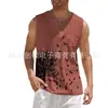 2024 Amazon wish Estación Independiente Vende Chaleco Casual sin Mangas de Color Sólido Estampado para Hombre Camisas para Hombre