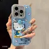 Funda de Teléfono de Dibujos Animados con Lentejuelas y Lazo Kt Adecuada para iPhone 17 Pro Max Apple 15 13 con Diamantes 14 Modelo Nuevo 16