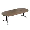 Mesa de Conferência Dobrável Oval, Estilo Executivo, Moderna, Mesa Longa Móvel, Mesa para Sala de Conferências