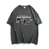Camiseta Estampada de Manga Curta para Homens, Roupa Pesada Solta de Meia-Manga para o Verão, Camiseta de Marca de Moda Americana, Top Cinza para Casal, Manga Curta