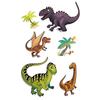Adesivo Tatuagem Temporária Glitter Dinossauro Divertido Lavável À Prova D'água Duradouro Quebra-Cabeça Cartão de Cor Ventilado Braço Rosto Infantil