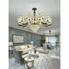 Lustre de Cristal Luminoso para Braço Leve Lâmpada para Sala de Estar Lâmpada Principal Moderna de Luxo Leve Atmosférica Simples Lâmpadas Inteligentes para Villa Zhongshan