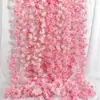 Rattan Simulando Flor de Cerejeira, Trepadeiras Artificiais, Flores de Plástico, Flores de Seda, Tubos de Água de Ar Condicionado, Decoração de Teto Interno Enrolada e Bloqueadora