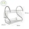 Estante de Secado para Fregadero de Cocina Doble Capa Forma de S Estante de Almacenamiento de Platos Estante de Secado Gabinete Tazón y Palillos Caja de Almacenamiento Almacenamiento en Encimera