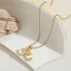 Colar de Aço Titânio com Letra de Fragrância Pequena de Alta Qualidade e Não Desbota para Mulheres, Design de Nicho Versátil, Corrente de Clavícula com Temperamento de Luxo Leve