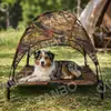Cama para Perro Mascota Elevada con Techo de Camuflaje Personalizado Tienda para Mascotas al Aire Libre Cama de Campaña Parasol de Verano y a Prueba de Humedad