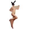 Qing He Medias de Aceite de Caballo de Cuerpo Completo Saco de Dormir Mono Sexy Sin Costuras Aceite Ligero Ajustado Transparente Lencería Seda Negra Mujeres