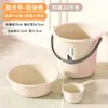 Balde de Armazenamento de Água de Grande Capacidade com Tampa, Balde de Plástico Espessado para Uso Doméstico, Conjunto de Baldes para Dormitório Estudantil, Balde para Imersão dos Pés e Lavanderia