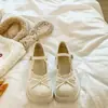 Zapatos JK Mary Jane Versátiles de Suela Gruesa de Gama Alta 2026 Nuevo de Verano Encaje Francés Borde Lazo Zapatos Negros de Una Sola Pieza