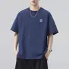 Camiseta retro americana de peso pesado 300g para hombre, corte holgado, manga corta de verano, nueva marca de moda 2026, top morado dopamina