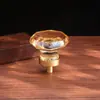 Puxadores de armário estilo francês, luxo leve, latão e cristal, formato de pomba-ovo, puxadores de gaveta transparentes na cor champanhe, puxadores para sapateira, puxadores para portas de guarda-roupa