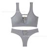 Ropa interior sexy sin costuras hueca transfronteriza nueva europea y americana para mujer, sujetador fruncido, chaleco deportivo, traje transpirable para mujer