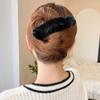 Pinza de pelo de felpa para mujer, clip banana para recogido, pinza de pico de pato peluda francesa, pinza de letra, clip para tocado, otoño e invierno