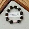 Pulsera de Grano de Café de Cerámica Jingdezhen, Refrescante y que no se decolora, Joyería de Alta Gama para Mujer, Accesorio Versátil de Nuevo Estilo Chino, Mayoreo