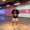 26 Marca Europea y Americana de Tendencia Transfronteriza Colaboración Travis Scott Camiseta de Manga Corta Lavada Vintage Unisex High Street Manga Media