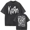 2025 Estilo Nuevo Lavado Vintage Banda de Rock Korn Falling Away from Me Camiseta Algodón